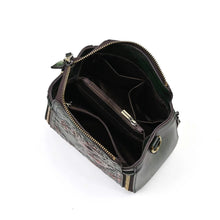 Load image into Gallery viewer, Floral Embossed Leather Crossbody Bag