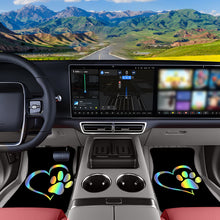 Load image into Gallery viewer, 4pc set of universal love dog paw-themed car floor mats

