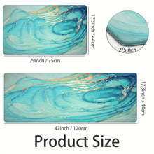 Load image into Gallery viewer, Set of 2 Teal Marble  Anti-Fatigue Kitchen Rugs
