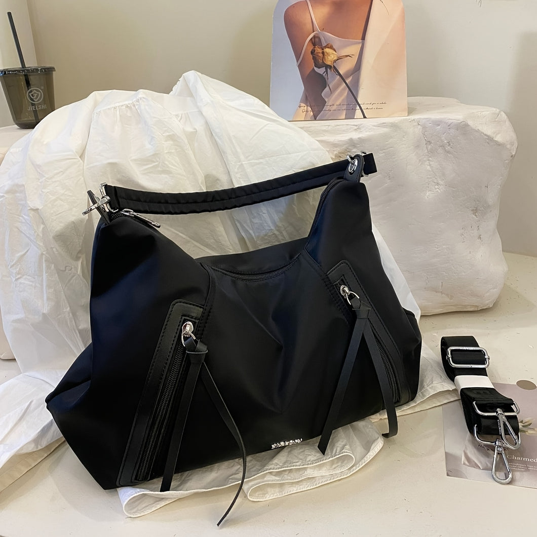 Multiple Compartment Nylon Purse