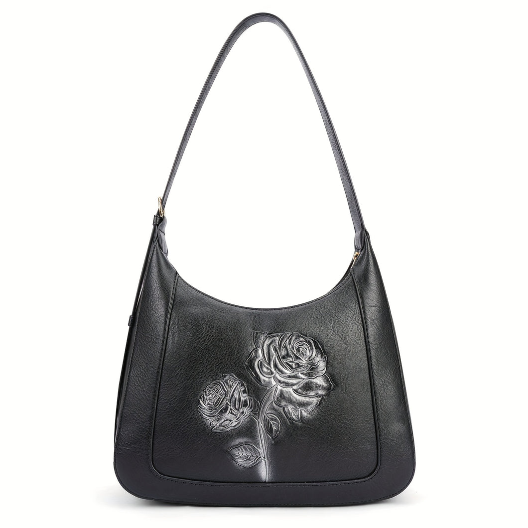 Retro Rose Pattern Versatile Purse