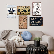 Load image into Gallery viewer, 5pc Vintage Dog Tin Sign Set
