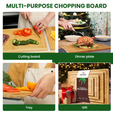 Load image into Gallery viewer, 4pc Bamboo Cutting Board Set
