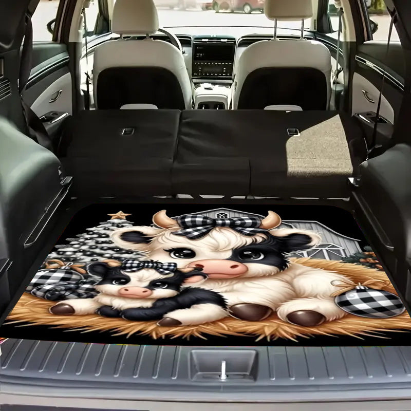 Cute Cow Pattern Car Trunk Mat