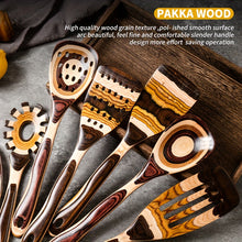 Load image into Gallery viewer, 7pc Pakkawood Wooden Kitchen Utensils
