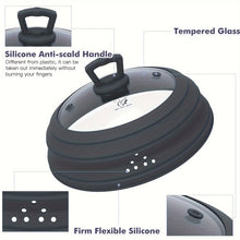 Load image into Gallery viewer, Collapsible Silicone Splatterproof Lid with Glass Center
