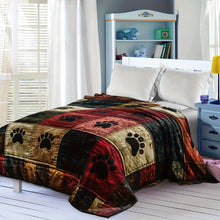 Load image into Gallery viewer, Soft Plush Texture Paw Print Blanket
