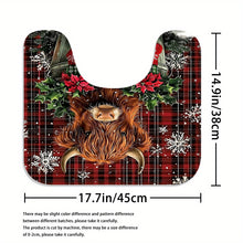 Load image into Gallery viewer, 4pc Festive Christmas Shower Curtain Set
