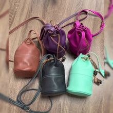 Load image into Gallery viewer, Genuine Leather Mini Bucket Bag
