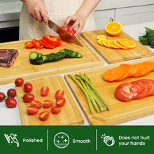 Load image into Gallery viewer, 4pc Bamboo Cutting Board Set
