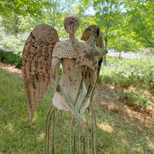 Load image into Gallery viewer, 26&quot; Vintage Metal Angel Statue

