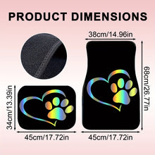 Load image into Gallery viewer, 4pc set of universal love dog paw-themed car floor mats
