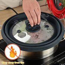 Load image into Gallery viewer, Collapsible Silicone Splatterproof Lid with Glass Center
