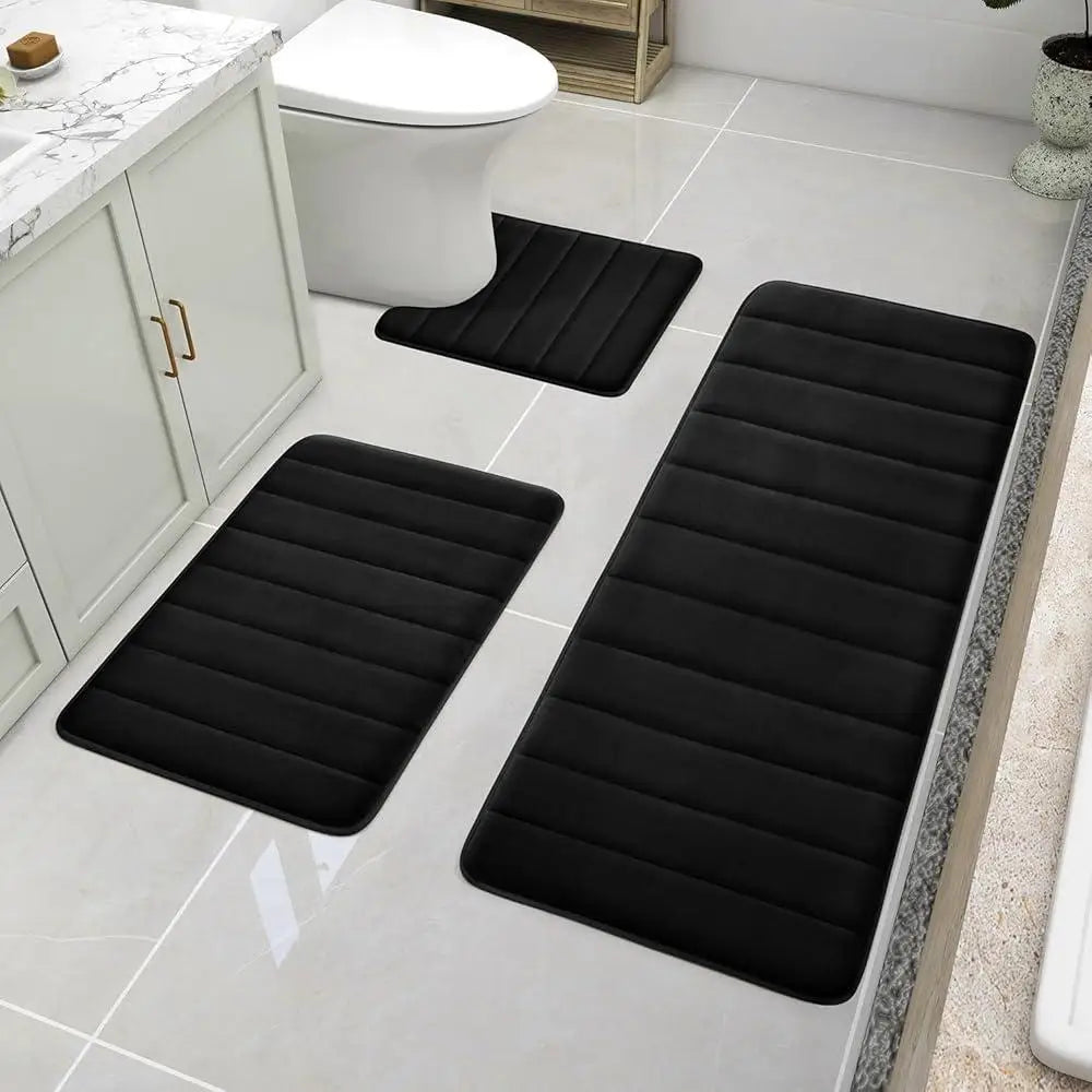 Non Slip Memory Foam Bath Mat Set