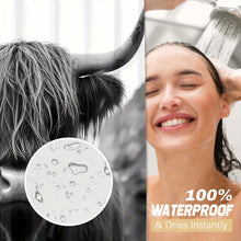 Load image into Gallery viewer, 4pc Highland Cow Shower Curtain Set
