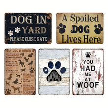 Load image into Gallery viewer, 5pc Vintage Dog Tin Sign Set
