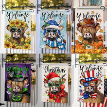 Load image into Gallery viewer, 6-Pack Highland Cow Garden Flags
