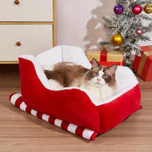 Load image into Gallery viewer, Christmas Sleigh Cat Bed
