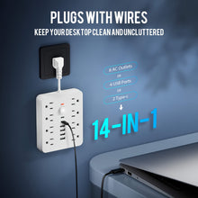 Load image into Gallery viewer, 14-in-1 Power Strip With 4 USB Outlets
