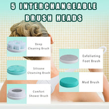 Load image into Gallery viewer, 6-in-1 Rechargeable Electric Shower Brush
