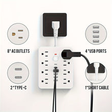 Load image into Gallery viewer, 14-in-1 Power Strip With 4 USB Outlets
