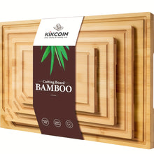 Load image into Gallery viewer, 4pc Bamboo Cutting Board Set
