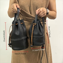 Load image into Gallery viewer, Genuine Leather Mini Bucket Bag
