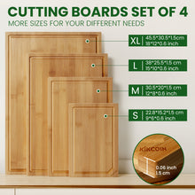 Load image into Gallery viewer, 4pc Bamboo Cutting Board Set

