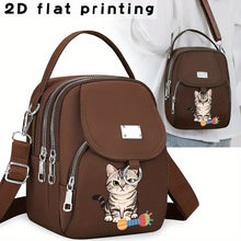 Load image into Gallery viewer, Tabby Cat Print Crossbody Bag
