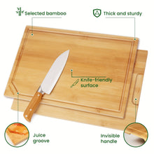 Load image into Gallery viewer, 4pc Bamboo Cutting Board Set
